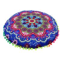 Funda De Cojín Redonda De 43 Cm 17 Pulgadas Estampado Floral Bohemio Para Meditación Y Decoración De Suelo Material Poliéster Tecido Tejido Jacquard - details 2
