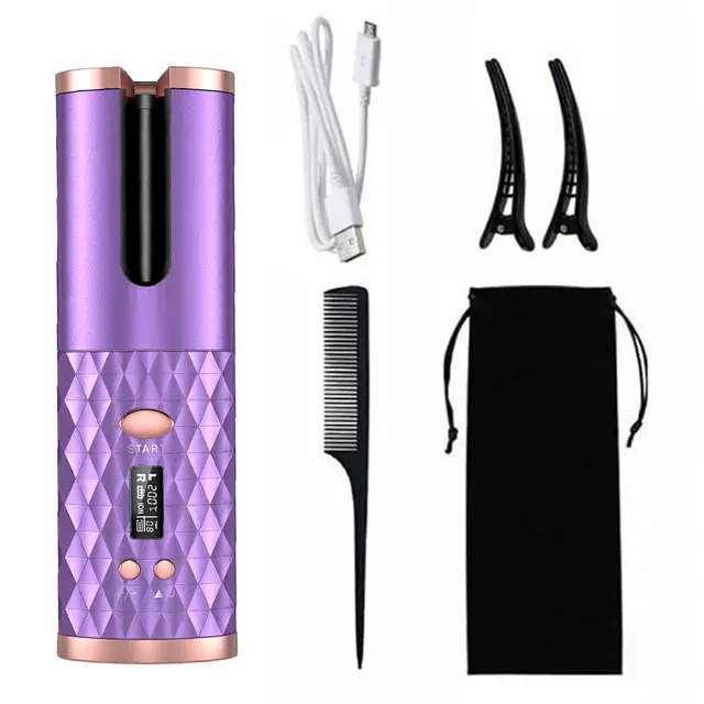 Cecodadi - Rizador Automático Anti-Quemaduras 1 Pulgada: 6 Temperaturas Ajustables + 11 Temporizadores, Cerámica de Viaje Recargable para Rizos Perfectos Sin Dañar el Cabello - 1