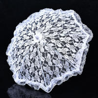 Paraguas De Boda Elegante Con Encaje Blanco Para Fotografía Decoración De Escenario Y Fiestas De Matrimonio Material De Poliéster - details 3