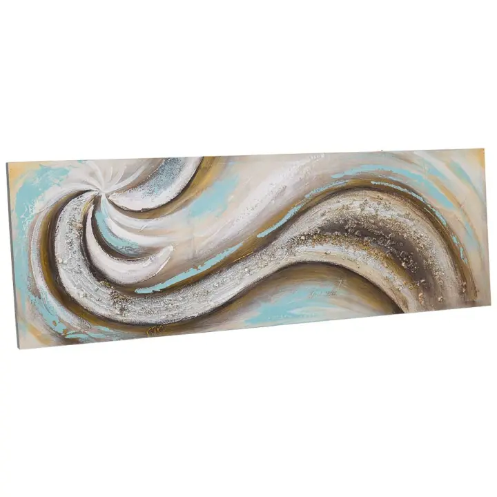 WANDERLUST DECO Cuadro pintado a mano con relieve gris 40x120x3h cm - 1
