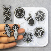 Molde De Silicona Para Pendentivo Totem De Diosa DIY Estrellas Sol Luna Cristal Epoxy Resina Duradero 11.5cm Por Silike Lufei - details 6