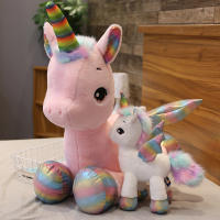 Muñeco De Peluche Suave Y Lindo De Unicornio Con Arcoíris Para Niñas Juguetes De Algodón PP Decoración De Hogar Regalo Con Almohada Rosa Para Niños - details 15