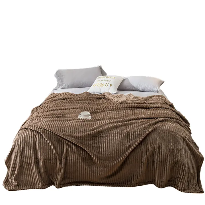 Manta Gris Plush Fluffy Flannel Fleece Suave Para Sofá Y Cama Manta De Terciopelo Poliéster Antipelusa Portátil Para Todas Las Estaciones - 1