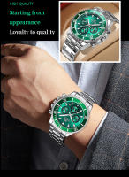 Reloj De Cuarzo Para Hombre Multifuncional Lujo Nocturno Resistente Al Agua Estilo Negocios Serie Reloj De Pulsera De Acero Inoxidable Moda Casual - details 2