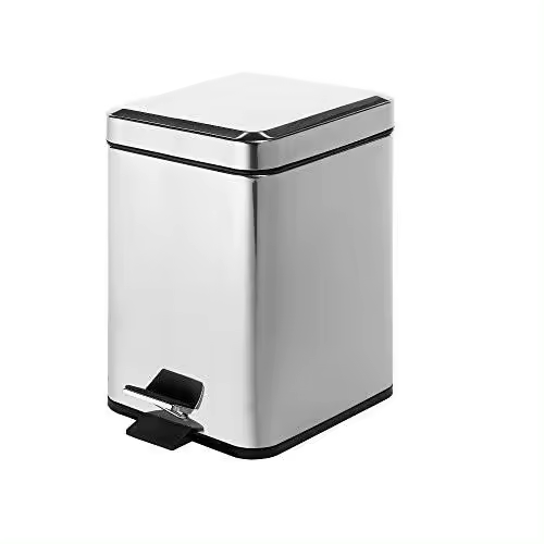 GEDY 23091300000 ARGENTE Papelera Cuadrada 5 litros - 1
