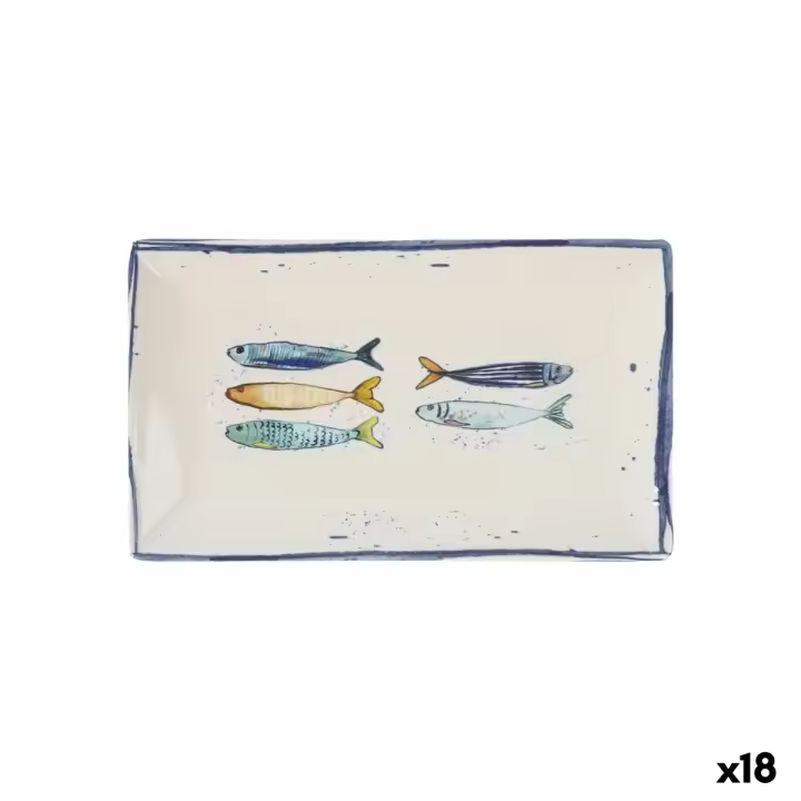Fuente de Cocina La Mediterránea Peixe Rectangular Peces 25,3 x 15 x 2 cm (18 Unidades) - 1