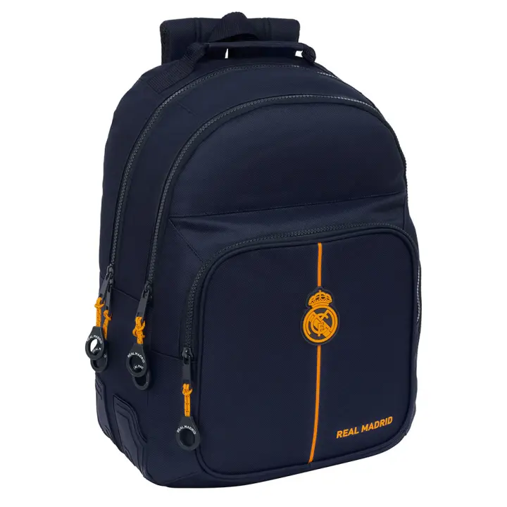 Mochila REAL MADRID Azul Marino 2ª EQUIPACIÓN 24/25 – Mochila Escolar Infantil Adaptable a Carro, 32x15x42 cm, 20L, Ligera y Resistente - Garantía Safta - 1