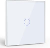 Interruptor de luz táctil, 1 vía, interruptor de pared de 1 canal, empotrable, con marco de vidrio, 86 mm, blanco, interruptor no inteligente - details 2