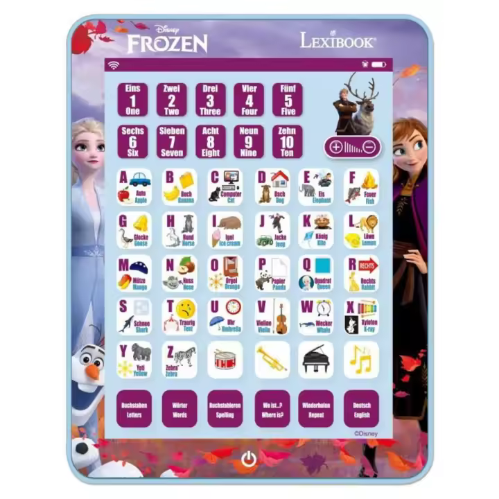 LEXIBOOK - Tablet educativa bilingüe inglés/español de Frozen - 80 actividades - 1