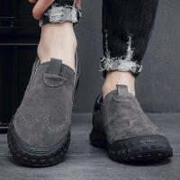 Zapatos De Trabajo Antideslizantes Para Hombre Tenis Casuales De Cuero Slip-on Para Caminar Confort Primavera/Otoño Talla Verdadera - details 8