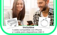 Cargador para iPhone 20W y Android carga rápida Alumar incluye cable USB tipo C y cable lightning, cargador iPhone 15 carga rápida - details 2
