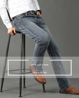 KUBRO Pantalones De Jeans Para Hombre Clásicos Rectos Negocios Azul Negro Elásticos Slim Fit Casual Trabajo Pantalones 29-40 - details 12