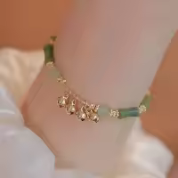 Pulsera De Bambú Retro Para Mujer Estilo Chino Con Colgante De Campana Joyería Accesorios Regalos De Cumpleaños - details 0