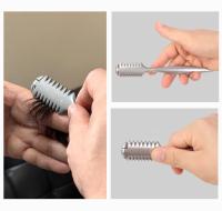 Afeitadora Manual De Cincel Para Barbero Doble Lado Herramienta De Corte De Cabello Para Salon De Belleza Cuchillo Portador De Acero De Aleación De Zinc - details 4