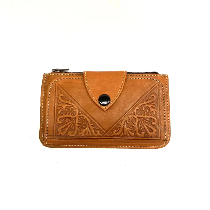 Cartera marroquí de piel Tabihe - marroquinería 100% artesanía - 4 Colores - 1