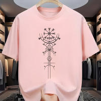 Camiseta De Algodón Para Hombre Con Símbolo Vikingo Antiguo Estilo Urbano Casual Manga Corta Cuello Redondo Moda Para La Venta Caliente 2025 - details 6
