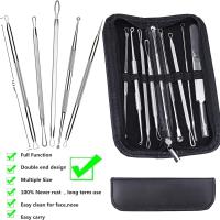 10 piezas Blackhead Remover Pimple Popper Tool Kit,Comedone Extractor herramientas para acné, blackhead, Whitehead, espinillas, manchas - details 4