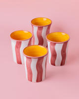 Vaso de Cerámica Moderno /Rayado Amarillo, Rosa y Blanco PACA - Alfar Tierra Cocida - details 1