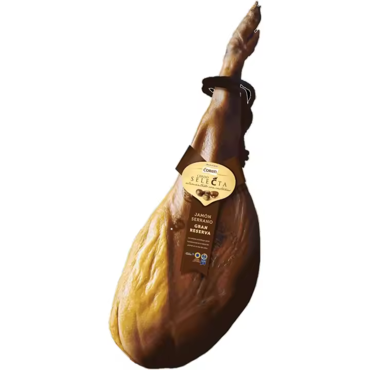JAMON GRAN RESERVA SELECTA ALIMENTADO CON CASTAÑAS,+ 8 KG  CURACIÓN NATURAL, PRODUCTO DE GALICIA, COREN - 1