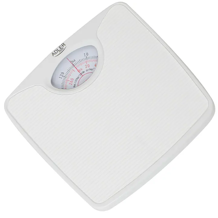 Adler AD8151W Báscula Analógica de Baño, Precisión, Mecánica, Medición hasta 130 kg, sin Pilas, Fácil Uso, , Blanco - 1