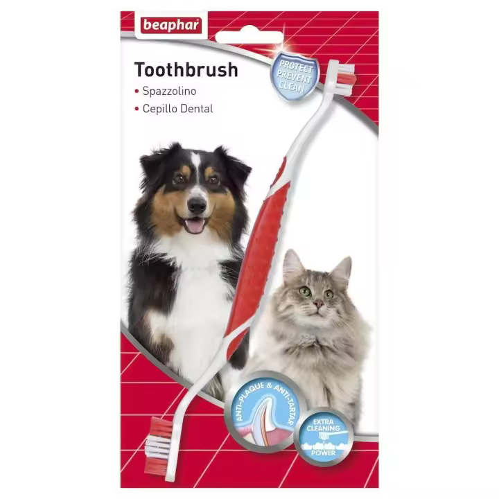Beaphar Cepillo Dental para Perros y Gatos  Cepillo dental de doble terminación para perros y gatos - 1