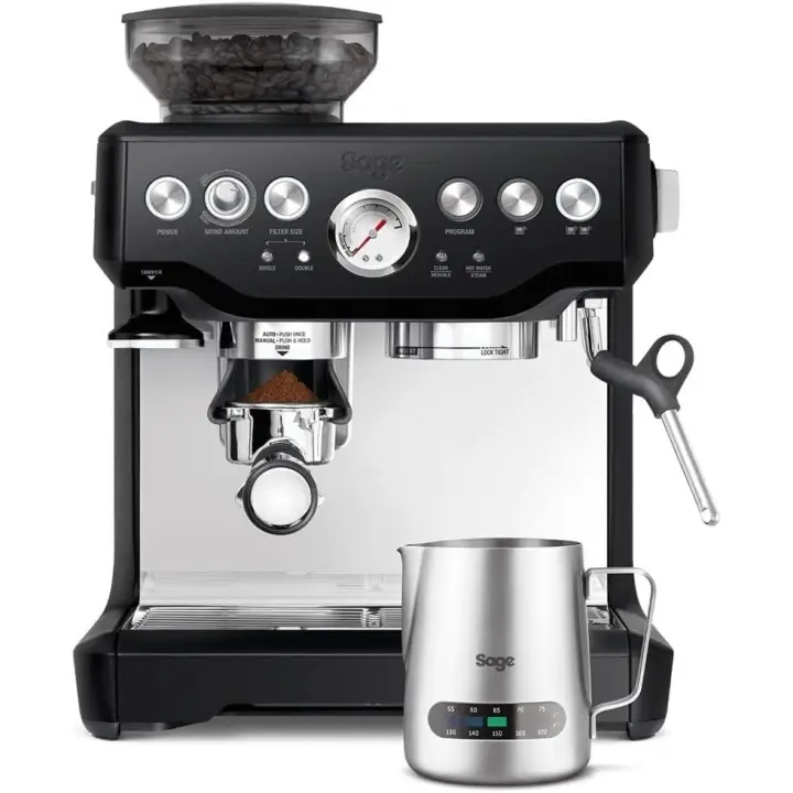 Sage - The Barista Express - Cafetera Profesional con Espumador de Leche Manual, Trufa Negra - 1
