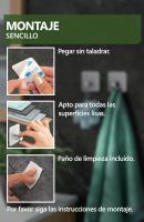 Colgador Toalla baño sin taladro-Ganchos adhesivos para pared Diseño Moderno colgadores resistentes Negros percha adhesivas Fuertes - details 4