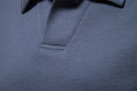 Primavera y otoño nuevos hombres lavados de manga larga con cuello casual tops de color sólido solapas de moda polo versátil - details 9