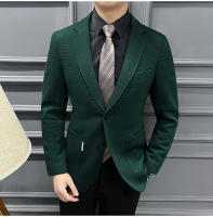 Chaqueta De Patoleta Verde Rayada Para Hombre Alta Calidad Moda Senior Primavera Otoño Casual Elegante Para Negocios - details 10
