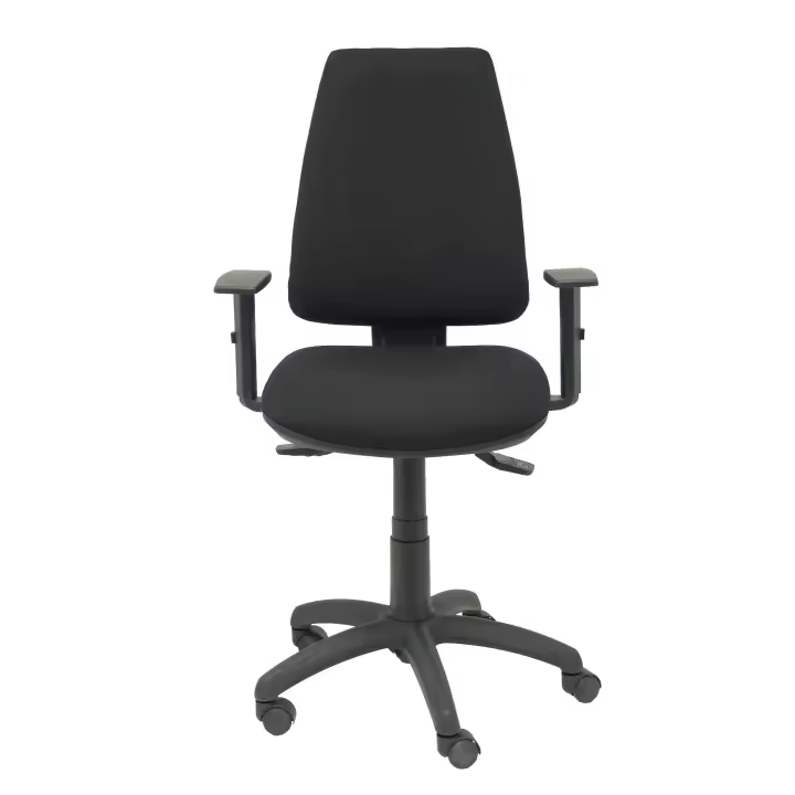 Piqueras Y Crespo Silla de Oficina Ergonómica y Crespo con Brazos Regulables y Bali Negro - 1