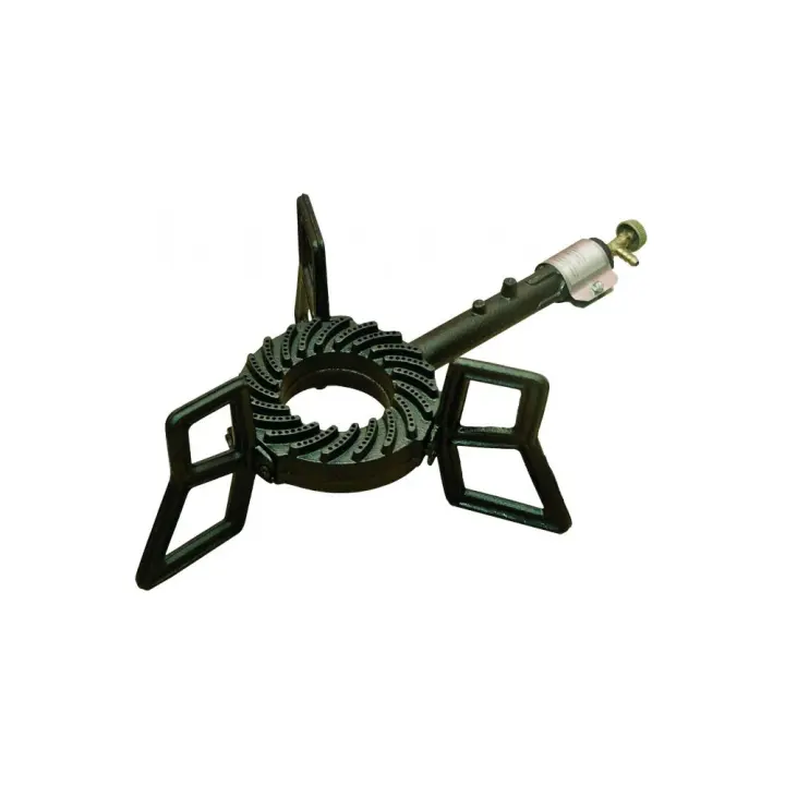 Elma Pack Hornillo de gas en Hierro Fundido con Manguera de Conexión y Válvula de Seguridad I 6,5 KwI Kit Completo compatible con Gas Butano y Propano - 1
