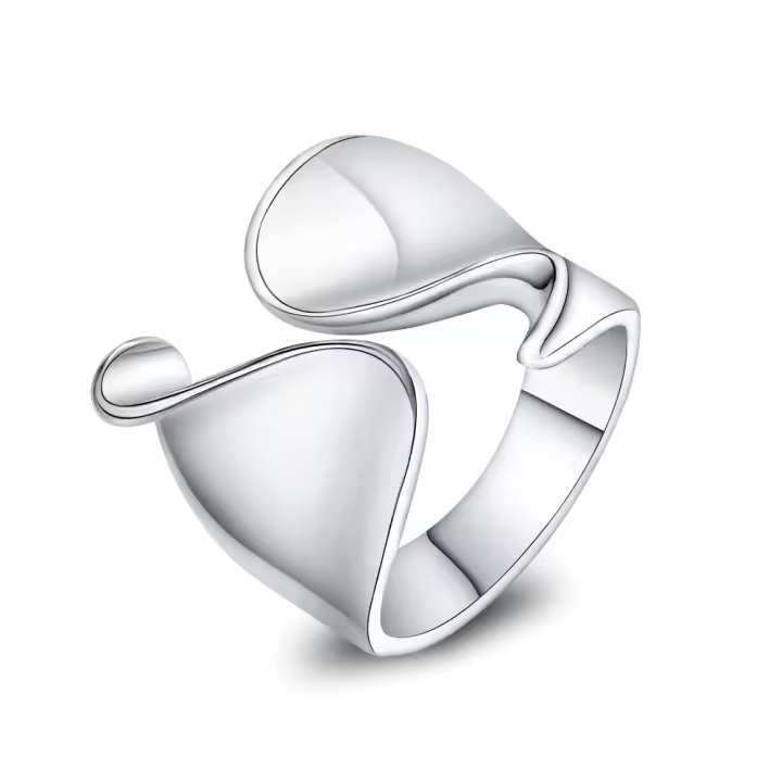Anillo de Plata de Ley 925 with brilliant Diseño ajustable, sortija de apertura para Mujer, Gift de joyería - 1