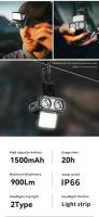 Lámpara De Bicicleta LED Recargable Tipo-C Con Sensor De Movimiento Luz De Seguridad Para Ciclismo Nocturno Y Actividades Al Aire Libre - details 1