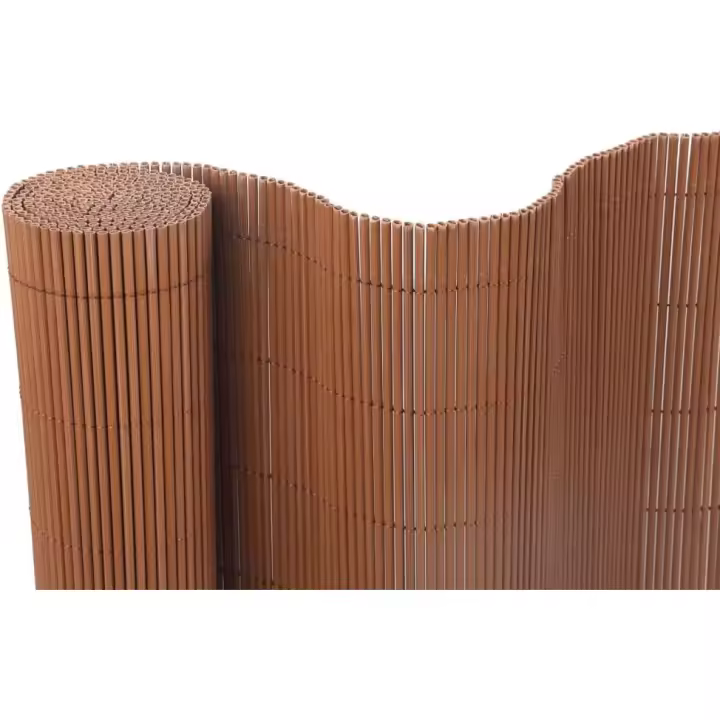Mimbre PVC | Color Marrón | Valla de decoración exterior para jardín y terraza | Ocultación Exterior - 1