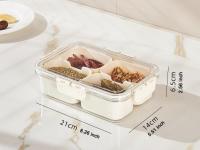 Caja De Aperitivos Portátil Con 8 Compartimentos Y Tapa Contenedor De Alimentos Para Bocadillos Frutas Nueces Y Dulces Material PET+PE Estilo Clásico - details 18