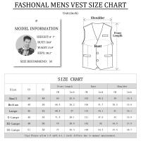 Chaleco De Traje Para Hombre Negro Formal Elegante Ajustado Para Bodas Cumpleaños Fiesta Oficina Vestimenta De Church Easter - details 0