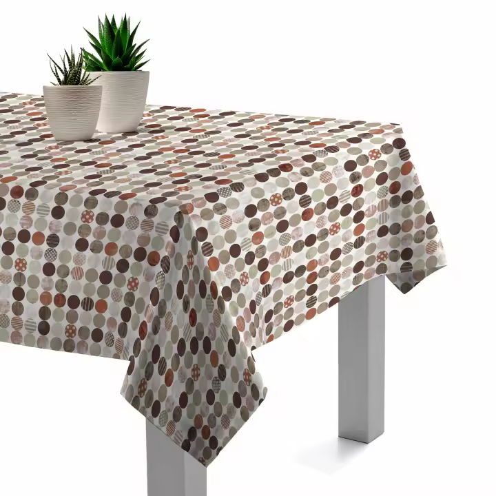Mantel Resinado Antimanchas Confeti Naranja 140x140, 140x200, 140x250, Impermeable, Fácil de limpiar, Comedor, Cocina PADUANA - 1