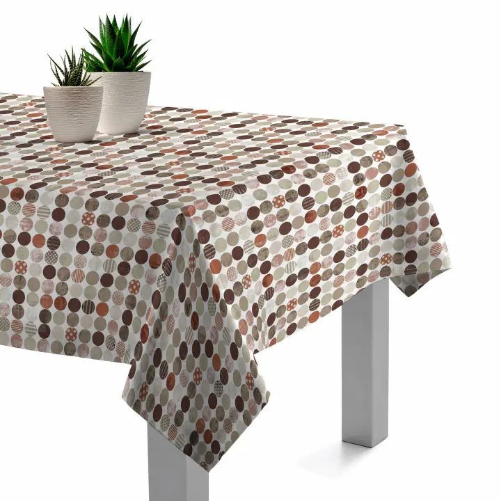 Mantel Resinado Antimanchas Confeti Naranja 140x140, 140x200, 140x250, Impermeable, Fácil de limpiar, Comedor, Cocina PADUANA - 1