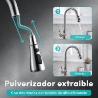 JUPPLIES Grifo Cocina Extraíble – Acero Inoxidable, Giratorio 360°, 3 Modos de Agua - details 2