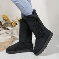 Botas De Nieve Clásicas De Peluche Para Mujer Botines De Piel De Oveja Calientes Invierno Nuevo 2024 Botines De Almohadilla De Poliuretano Suela De Madera Botas De Rodilla Alto Material De Suela De Terciopelo - details 13