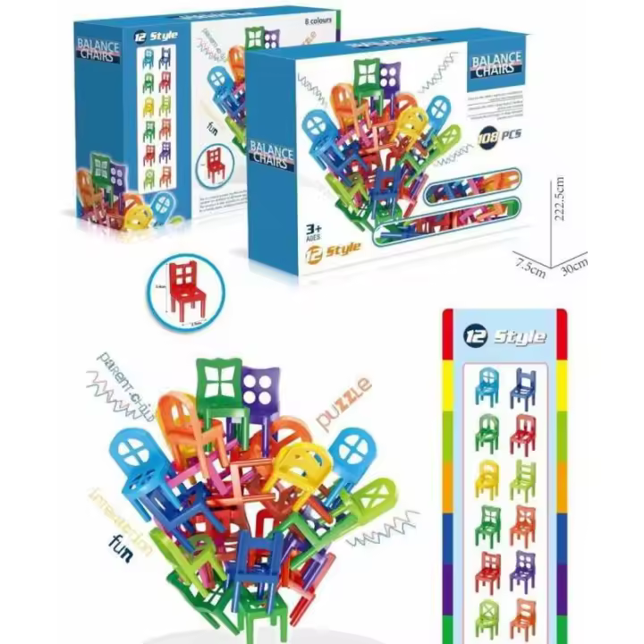 JUEGO DE SILLAS APILABLES 108 PIEZAS DE PANRITOS - 1