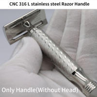 Cuchilla De Afeitar Manual De Acero Inoxidable 316 L CNC Doble Borde Para Hombres Accesorios De Afeitar Solo Mango (Sin Cabeza) - details 0