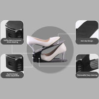 Colgador De Zapatos Ajustable Con Doble Capa Y Diseño Engrosado Para Ahorrar Espacio Y Organizar En El Hogar O Dormitorio - details 4