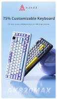 Teclado Mecánico De Juegos AJAZZ AK820 MAX RGB Bluetooth Sin Cables Con Perilla 82 Teclas Keycaps PBT Para PC Portátil - details 0