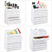 Relaxdays 10023135_49 Organizador Maquillaje con Cajones, Blanco, 14x24x30 cm - details 1