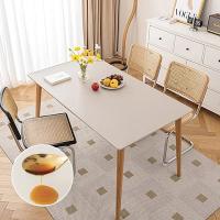 Mantel De PU Negro Impermeable Y Antiaceite Para 6 Sillas Estilo Moderno Para Sala De Estar Y Café Tapete De Mesa Sólido Resistente Al Polvo - details 12