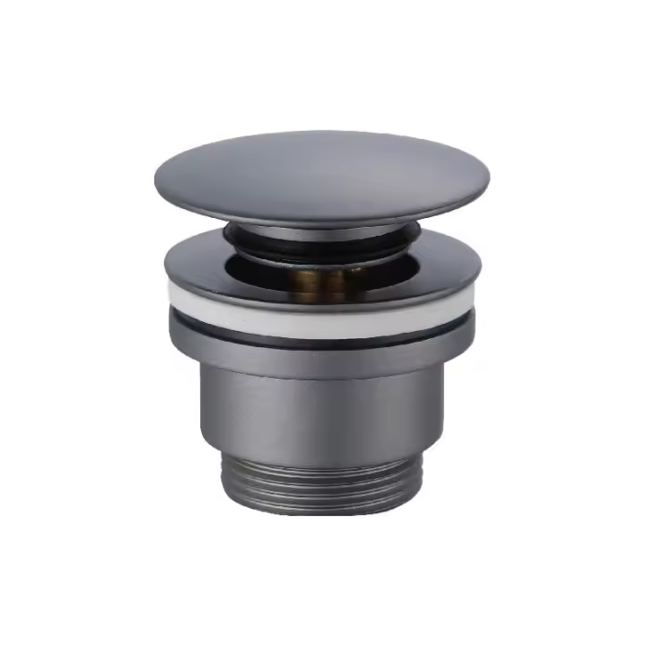 Imex VCC017 Válvula de desagüe click-clack para lavabos y bidets color gris mate - 1