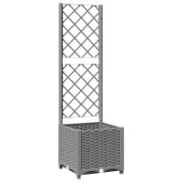 vidaXL Jardinera con enrejado PP oscuro 40x40x136 cm Color Gris oscuro,  Marrón,  Negro y mas - details 4