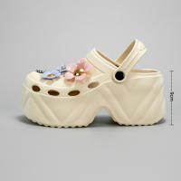 Sandalias De Tacón Alto En Imitación De Cuero Con Patrón De Flores Rosa Y Morada Moda Nueva X8809 Para Mujer Casual - details 9