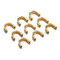 50Pcs Protegedores De Hilo De Acero Inoxidable En Oro Para Joyería DIY Conectores De Anillo U Protección Para Hilo - details 2